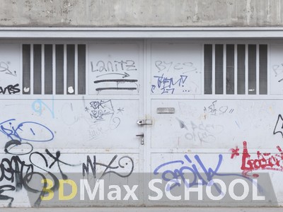 Текстуры металлических дверей с граффити - 24