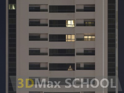 Текстуры фасадов зданий ночью - 30