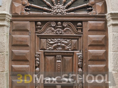 Текстуры деревянных дверей с орнаментами и украшениями - 51